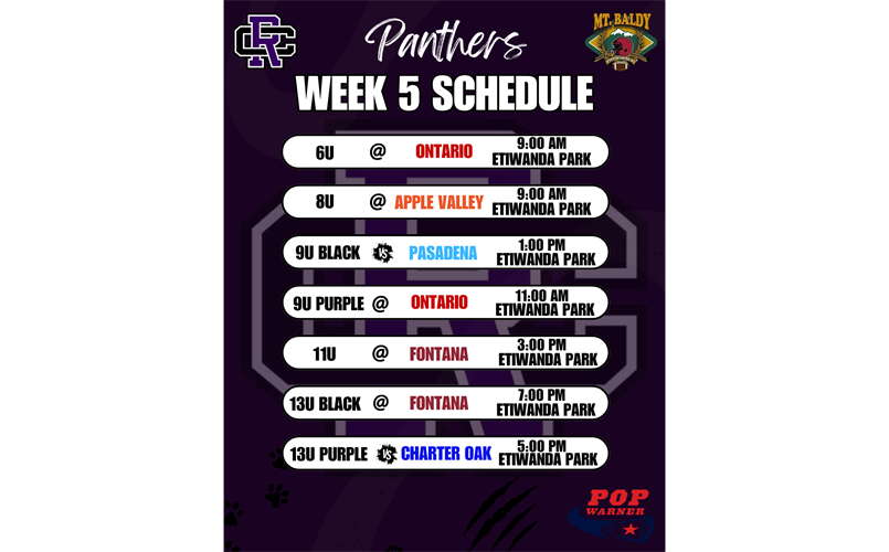 Week 5 Schedule 