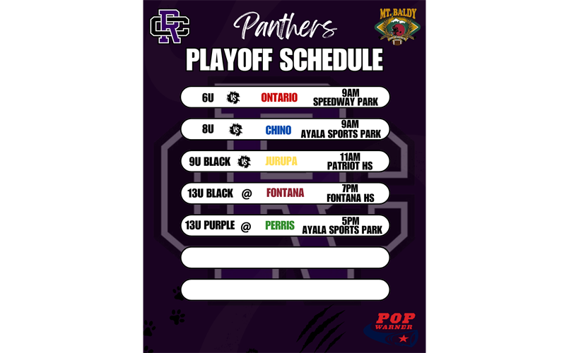 PLAYOFF SCHEDULE 